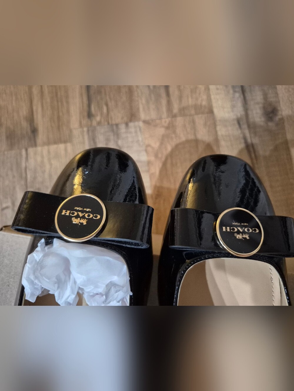 Coach Black Patent Leather Slingback Block Heel Pumps - Picture 6 of 11